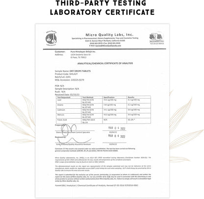 Shilajit Pure Himalayan Organic Dry Drops, 100% Pure Natural Shilajit Supplement for Men & Women, Max Potency 85+ Trace Minerals & Fulvic Acid for Energy, Metabolism & Immune Support