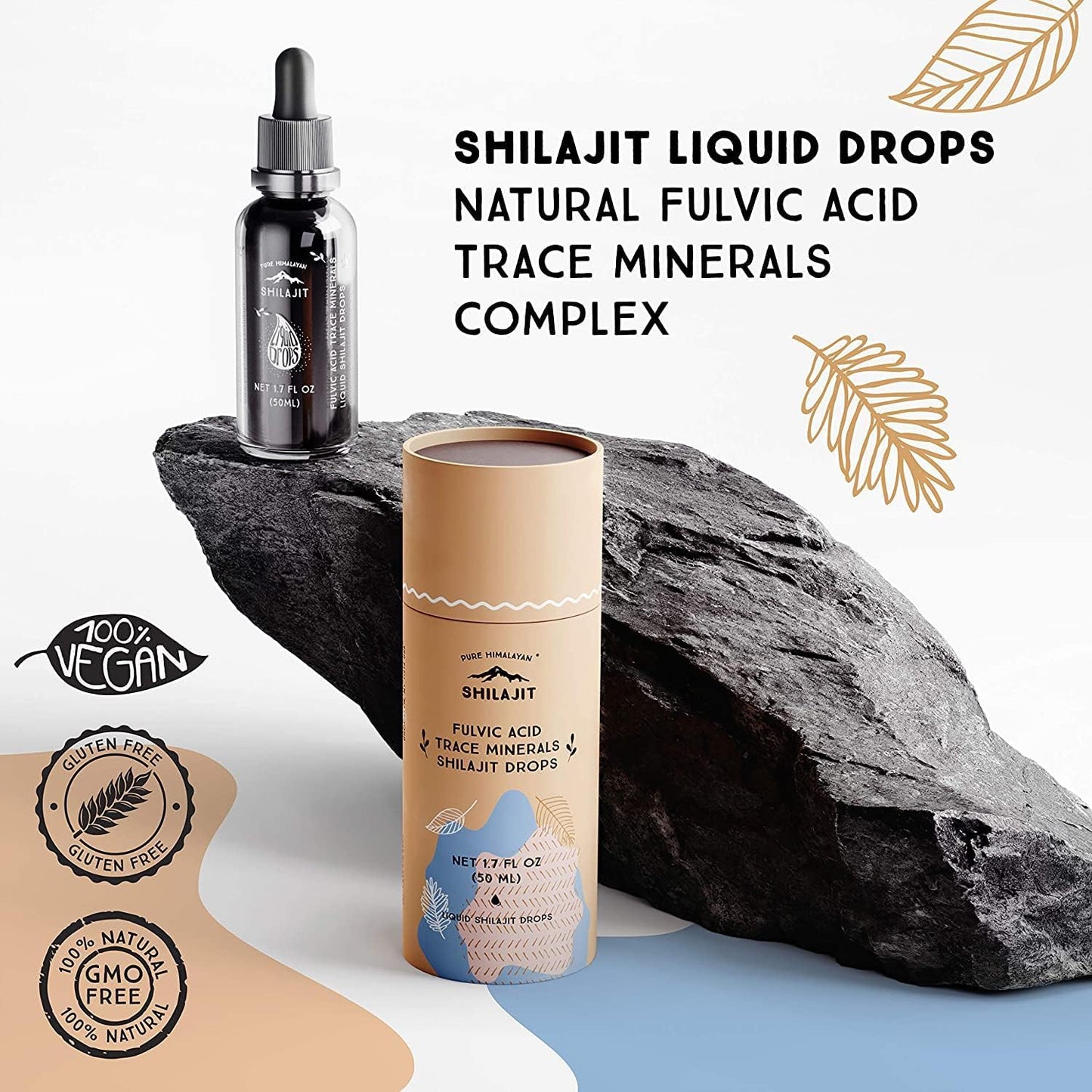 Pure Himalayan Shilajit Liquid Drops - Immune Support Supplement, Energy Boost, Detox Cleanse, Anti-Aging and Wellness - Natural Trace Minerals & Fulvic Acid Complex