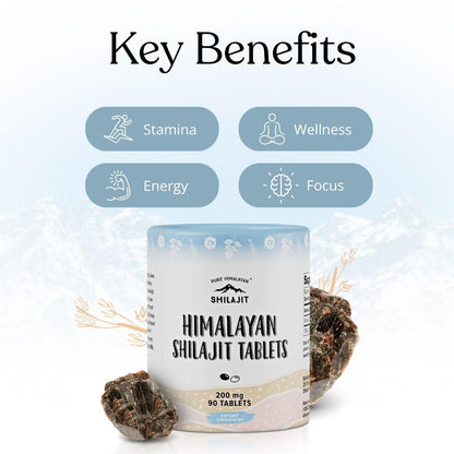 High Potency for Men and Women, 75 Servings of Purest Original Himalayan Shilajit Tablets, 85+ Trace Minerals, Fulvic Acid, Third Party US Lab Tested