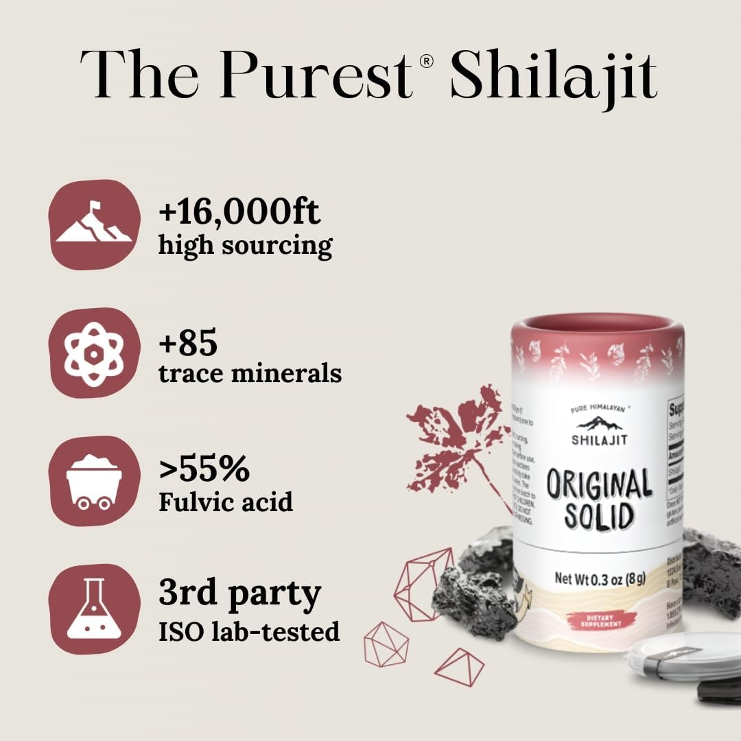 Original Solid, Organic Source of Fulvic Acid & Trace Minerals, Widely Used in Ayurveda (36g, Pack of 1